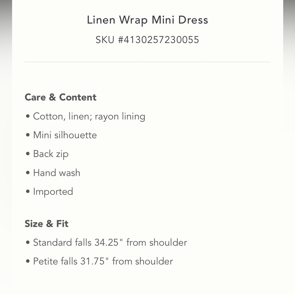 Anthropologie NWT Linen Wrap Mini Dress Size XXS. - Picture 8 of 16